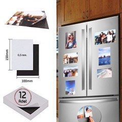12 Adet 10x15 cm. Yapışkanlı Mıknatıs Tabaka-Fotoğraf Magneti 0,5 mm.