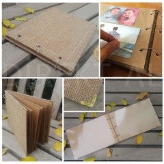 KALP TEMALI YAPIŞKANLI FOTOĞRAF ALBÜMÜ-40 SAYFA-JÜT KUMAŞ KAPLI