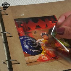 YAPIŞKANLI FOTOĞRAF ALBÜMÜ GERÇEK KADİFE KUMAŞ KAPLI KALIN KAPAK-BORDO
