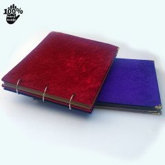 YAPIŞKANLI FOTOĞRAF ALBÜMÜ GERÇEK KADİFE KUMAŞ KAPLI KALIN KAPAK-BORDO