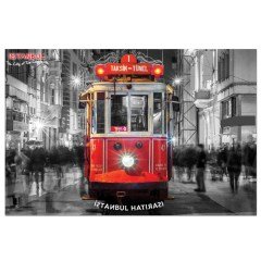YAPIŞKANLI PANO/İSTANBUL, TRAMVAY 33X48 CM.