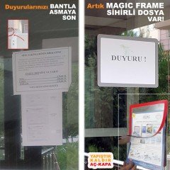 SİTE YÖNETİMİ, APARTMAN, ASANSÖR 2 ADET A4 DUYURU PANOSU -YAPIŞKANLI MIKNATISLI ESNEK ÇERÇEVE