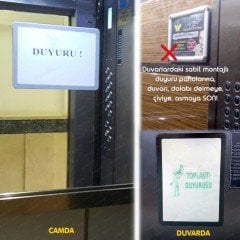 SİTE YÖNETİMİ, APARTMAN, ASANSÖR 2 ADET A4 DUYURU PANOSU -YAPIŞKANLI MIKNATISLI ESNEK ÇERÇEVE