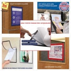 SİTE YÖNETİMİ, APARTMAN, ASANSÖR 2 ADET A4 DUYURU PANOSU -YAPIŞKANLI MIKNATISLI ESNEK ÇERÇEVE
