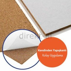 YAPIŞKANLI MANTAR LEVHA 2 MM 60X90 CM.