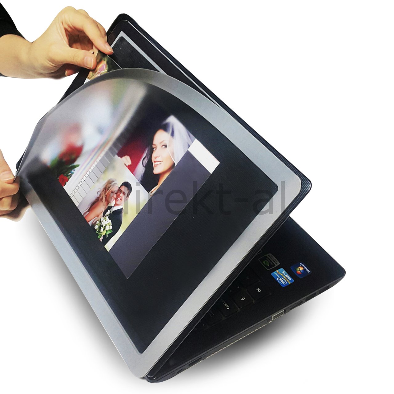 LAPTOP KAPAK-MANYETİK KAPAKLI ARKASI YAPIŞKANLI AÇ KAPA ÇERÇEVE (Magic Frame) Gri