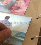 PAZEN KUMAŞ KAPAKLI YAPIŞKANLI FOTOĞRAF ALBÜMÜ LACİVERT ÇİÇEK