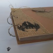 YAPIŞKANLI JÜT KUMAŞ KRAFT KAPAK KALP PENCERELİ FOTOĞRAF ALBÜMÜ