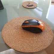 MOUSE PAD DOĞAL MANTAR  KAYMAZ TABANLI-ESNEK-YENİLİK YUVARLAK