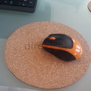 MOUSE PAD DOĞAL MANTAR  KAYMAZ TABANLI-ESNEK-YENİLİK YUVARLAK