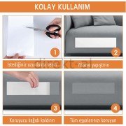 KEDİ EĞİTİM BANDI 2 YÜZÜ YAPIŞKANLI KOLTUK MOBİLYA TIRMALAMA CAYDIRICI, ŞEFFAF 15X45 CM. 5 ADET
