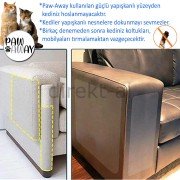 KEDİ EĞİTİM BANDI 2 YÜZÜ YAPIŞKANLI KOLTUK MOBİLYA TIRMALAMA CAYDIRICI, ŞEFFAF 15X45 CM. 5 ADET