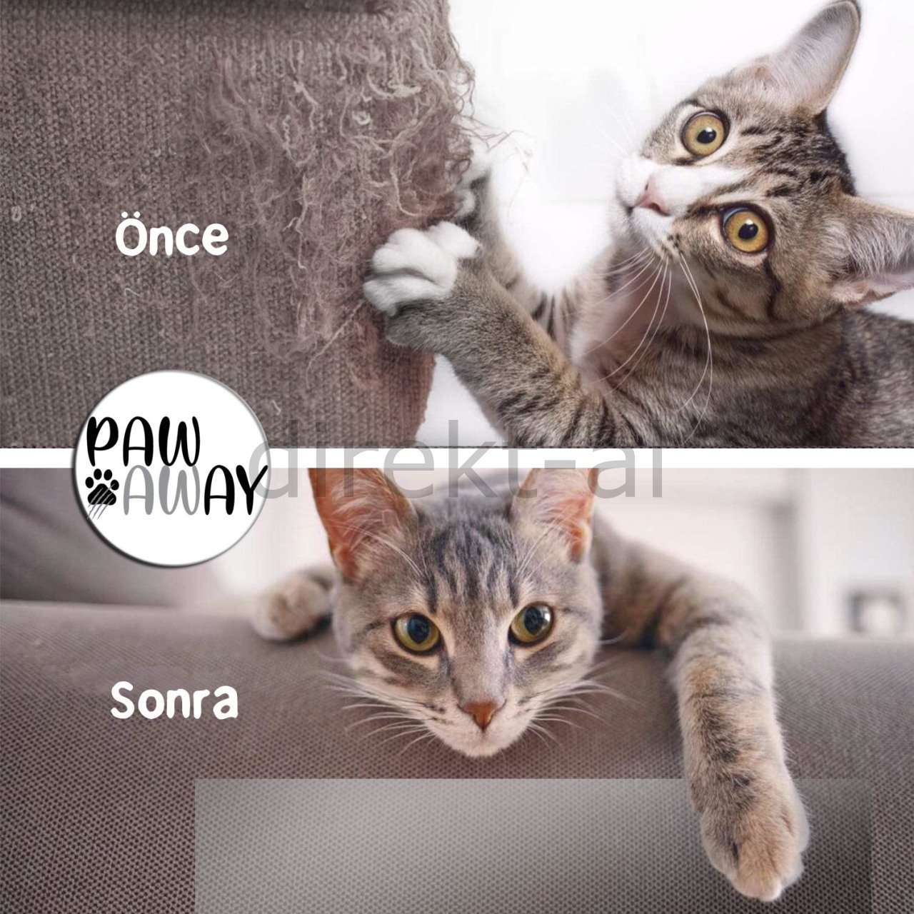KEDİ EĞİTİM BANDI TEKYÜZ YAPIŞKANLI TIRMALAMA CAYDIRICI KOLTUK MOBİLYA KORUYUCU ŞEFFAF 25 x 45 cm 4 ADET