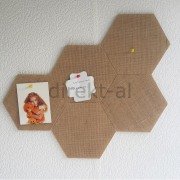 JÜT KUMAŞ KAPLI ALTIGEN  LEVHA ARKASI YAPIŞKANLI 5 Lİ SET 18,5 cm x 21,5 cm