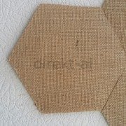 JÜT KUMAŞ KAPLI ALTIGEN  LEVHA ARKASI YAPIŞKANLI 5 Lİ SET 18,5 cm x 21,5 cm