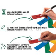 Renkli Magnet Şerit Mıknatıs Yaz Sil 20x60 mm 50 Adet 5 Renk