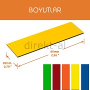 Renkli Magnet Şerit Mıknatıs Yaz Sil 20x60 mm 50 Adet 5 Renk