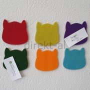 KEDİ TASARIMLI KEÇE PANOLAR  ARKASI YAPIŞKANLI 6 ADET RENKLİ SET