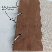 Yapışkanlı Fotoğraf Albümü Jüt Alkantara Kapaklı Nostaljik Tasarımlı Büyük 40 Sayfa