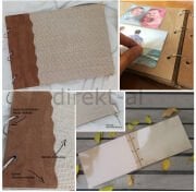 Yapışkanlı Fotoğraf Albümü Jüt Alkantara Kapaklı Nostaljik Tasarımlı Büyük 40 Sayfa