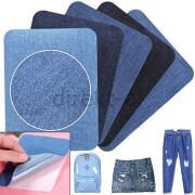 Kot Jeans Denim Kumaş Yapışkanlı Tamir Yama Seti 17 Parça