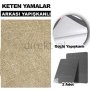 Keten Kumaş Tamir Yamaları Arkası Yapışkanlı 22 x 33 cm. Renk Seçenekli 2 adet Kahverengi