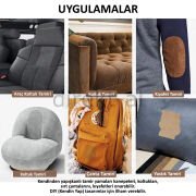 Yapışkanlı Alkantara Nubuk Deri Tipi Kumaş Tamir Yama Seti 3 Set 18 Parça Gri