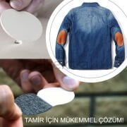 Yapışkanlı Suni Deri Yaması Tamir Seti. Düz Ve Şekilli 18 Adet