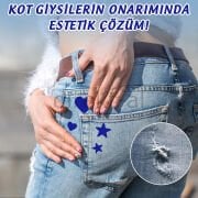 Yapışkanlı Polyester Kumaş Çeşitli Şekillde 30 adet Mont Şemsiye Aksesuar Yama