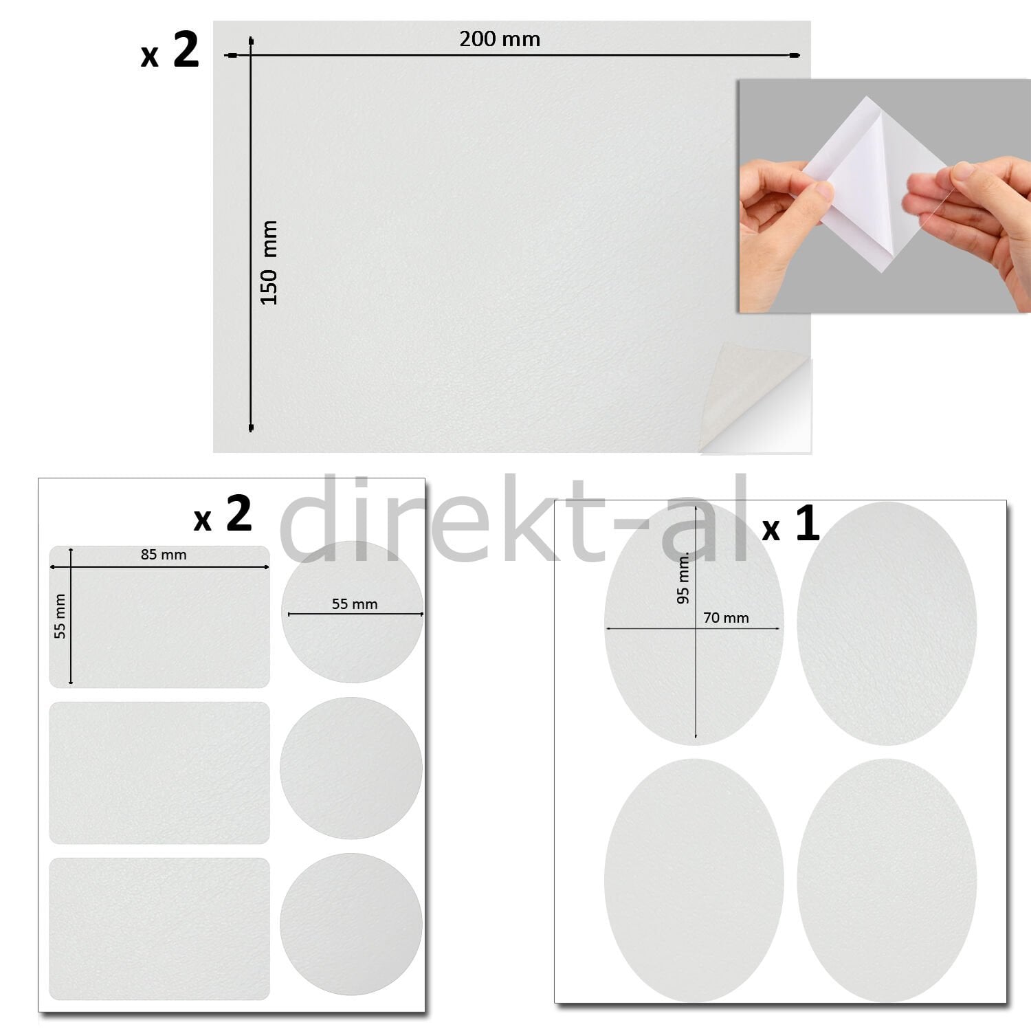 Yapışkanlı Şeffaf Folyo Tamir Yama Seti Yırtılmaz Su geçirmez Mont Çadır Şemsiye 3 Set 18 Adet