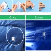 Yapışkanlı Şeffaf Folyo Tamir Yama Seti Yırtılmaz Su geçirmez Mont Çadır Şemsiye 3 Set 18 Adet